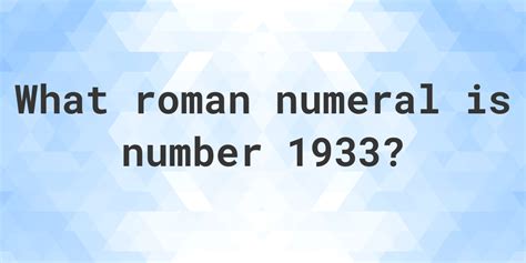 1933 roman numerals